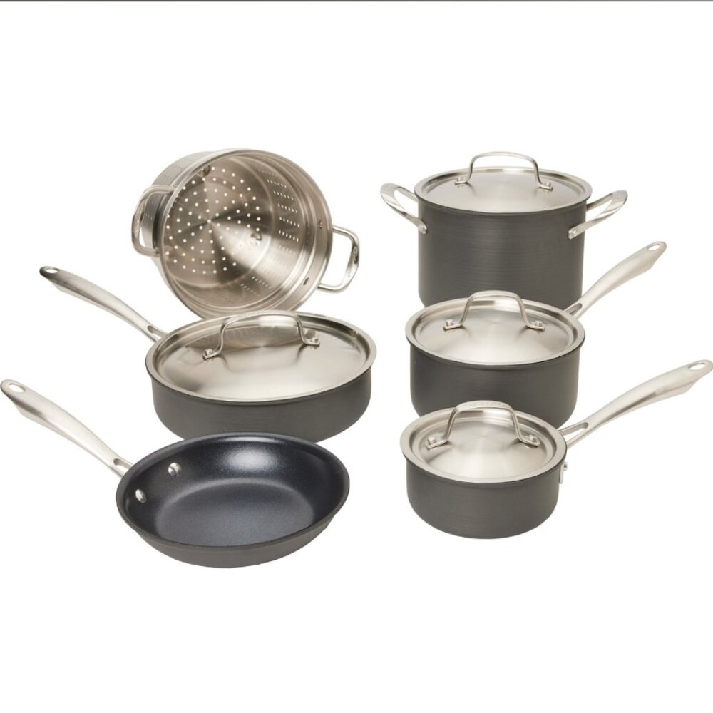Green Gourmet Hard-Anodized Nonstick Cookware Set - 10-Piece ( NEW W/BOX)